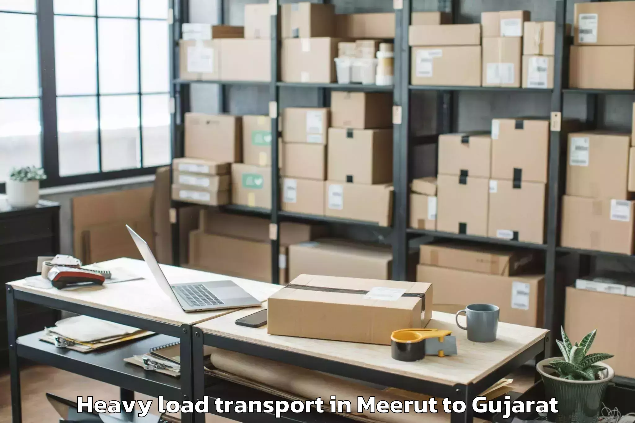 Top Meerut to Zer Heavy Load Transport Available